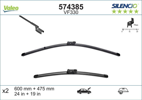 Limpiaparabrisas VALEO 574385 600mm 475mm