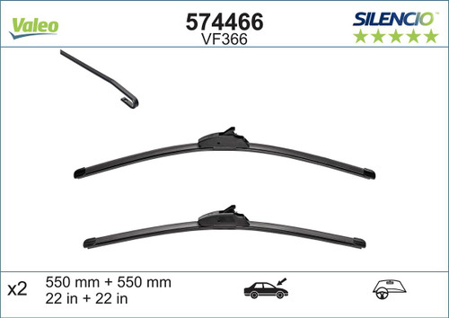 Limpiaparabrisas VALEO 574466 550mm 550mm