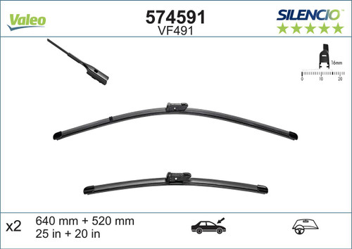 Limpiaparabrisas VALEO 574591 640mm 520mm