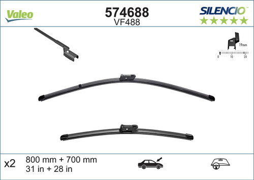Limpiaparabrisas VALEO 574688 800mm 700mm
