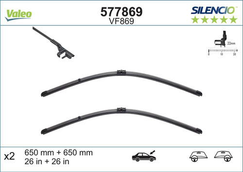 Limpiaparabrisas VALEO 577869 650mm 650mm