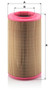 Filtro de aire MANN-FILTER C 17 237 303mm 97mm
