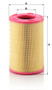 Filtro de aire MANN-FILTER C 25 003 374mm 127mm
