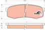 Juego de pastillas de freno TRW GDB1182 44mm 116,2mm