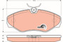 Juego de pastillas de freno TRW GDB1478 145mm 62,5mm