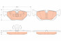 Juego de pastillas de freno TRW GDB2050 123,1mm 47,7mm
