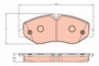 Juego de pastillas de freno TRW GDB2103 184,1mm 75mm