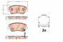 Juego de pastillas de freno TRW GDB2203 132,8mm 60mm