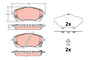 Juego de pastillas de freno TRW GDB2349 134,3mm 58,8mm