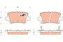 Juego de pastillas de freno TRW GDB3408 95,7mm 46,5mm