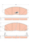 Juego de pastillas de freno TRW GDB3502 155,4mm 50,5mm