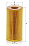 Filtro de aceite MANN-FILTER HU 7012 z 123mm 31mm