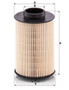 Filtro combustible MANN-FILTER PU 10 020 x 162mm 55mm