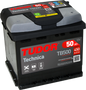Batería Tudor TB500 vista frontal en perspectiva