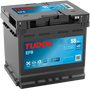 Vista frontal y superior de batería Tudor TL550
