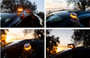 Baliza OSRAM encendida junto a un coche