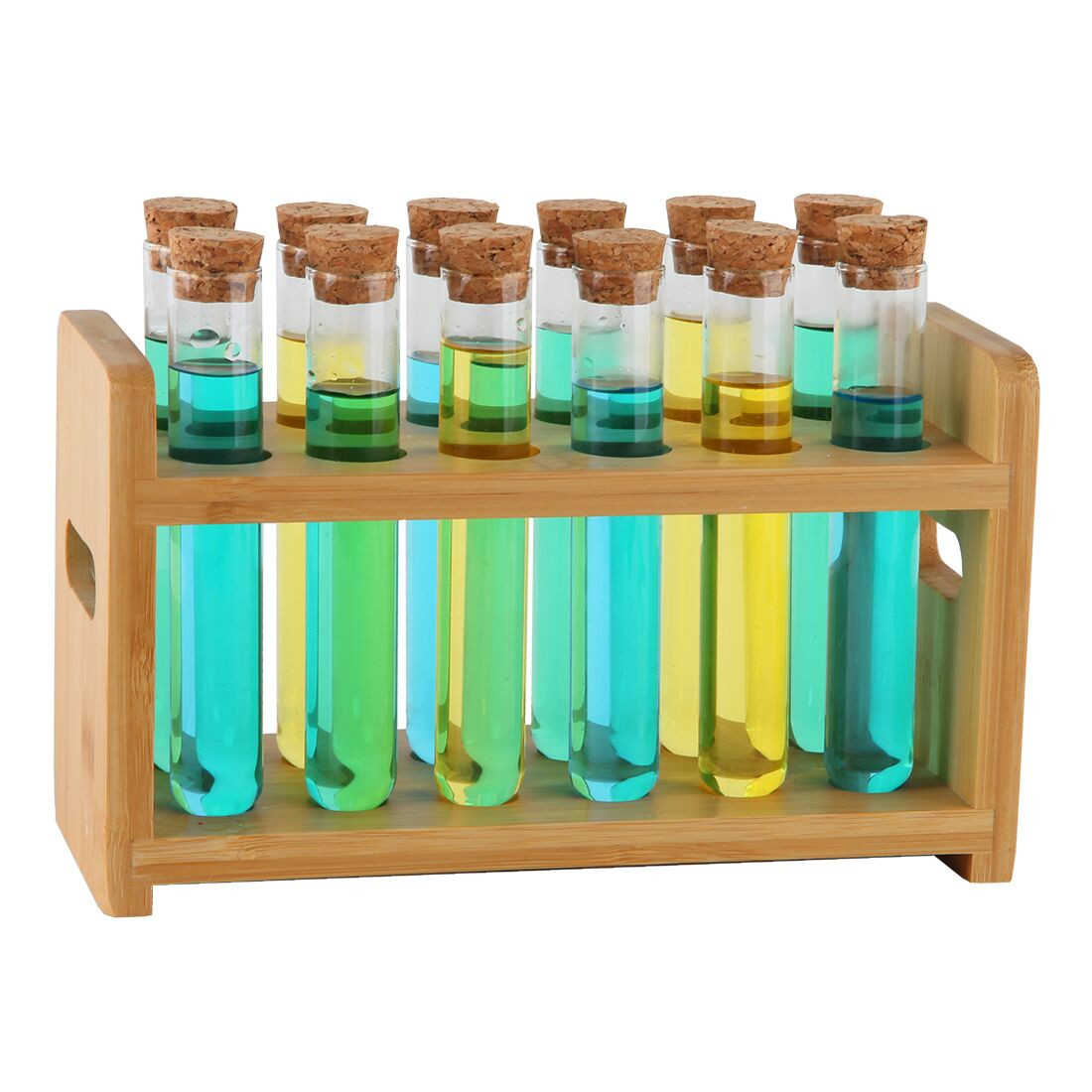 Magnetic Spice Rack 5pc Transparent Glass Test Tubes With Cork