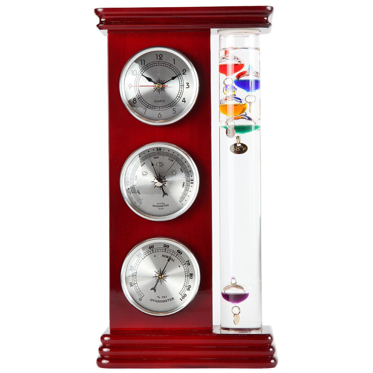 Lily's Home Analog Weather Station, with Galileo Thermometer, Glass  Barometer, and Analog Hygrometer, 5 Multi-Colored Spheres (10.5 in x 12 in)