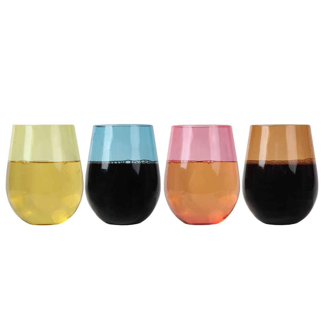 Lily's Home Acrylic Stemless Wine Glasses and Water Tumblers