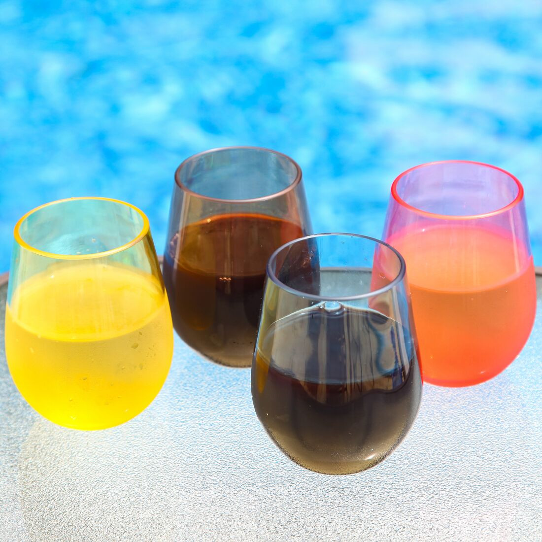 Lily's Home Acrylic Stemless Wine Glasses and Water Tumblers - Thumbnail 4