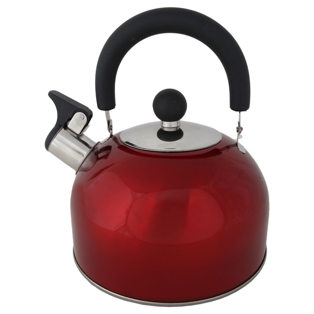 Lily's Home 2 Quart Stainless Steel Whistling Tea Kettle, the Perfect  Stovetop Tea and Water Boilers for Your Home, Dorm, Condo or Apartment. Red