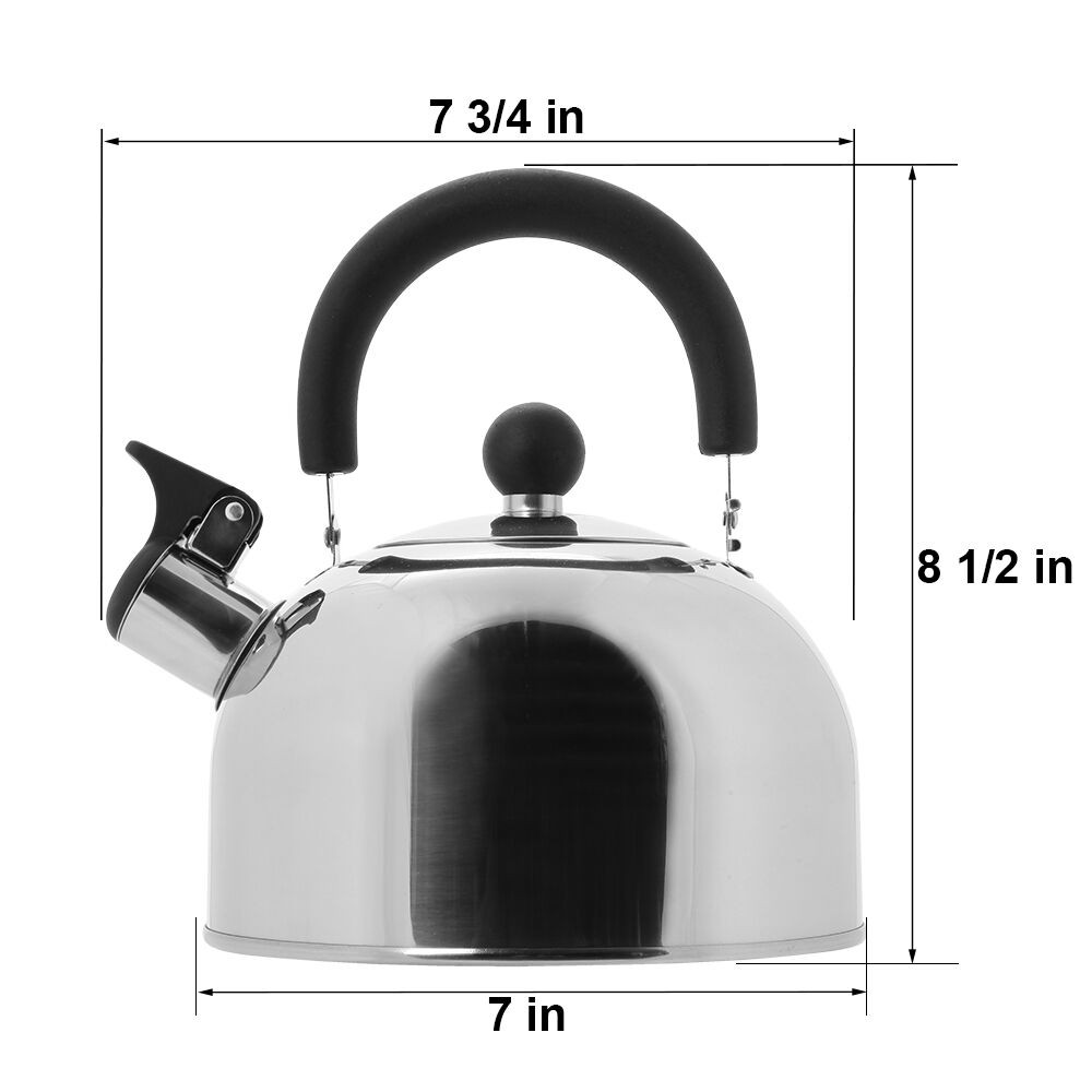 Lily's Home 2 Quart Stainless Steel Whistling Tea Kettle, the Perfect