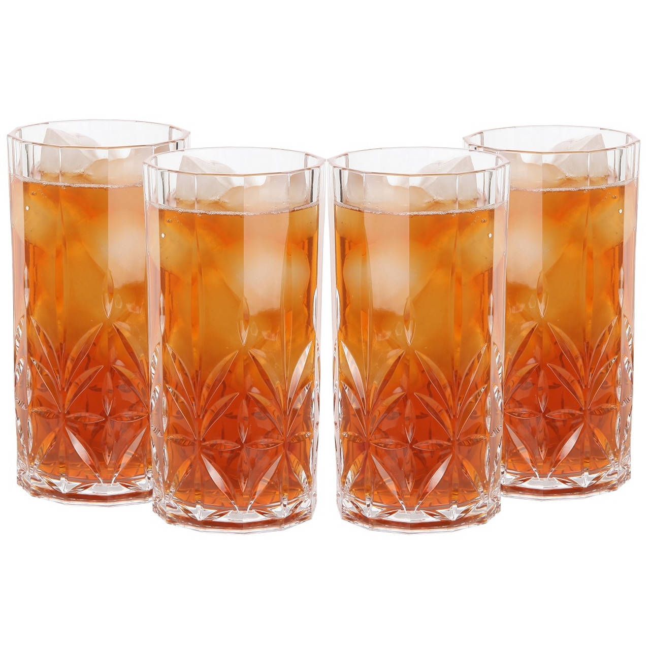 Lily's Home Unbreakable Poolside Acrylic Stemless Wine Glasses and Water  Tumblers, Made of Shatterproof Plastic and Ideal for Indoor and Outdoor  Use