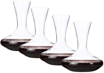 Lily's Home Individual Glass Wine Decanters, Miniature Personal Size Carafes Ideal for Dinner Parties and Wine Tastings, Makes Wonderful Gift - Set of 4