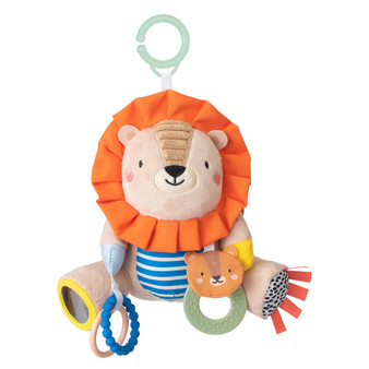 Taf Toys Harry The Lion, Newborn & Baby Developmental Soft Activity Toy. Helps Develop Motor Skills. Perfect for Multi Sensory Play with a Mirror, Teethers & Rattles. Textures and Sounds. 3-6 Months