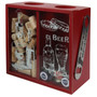 Lily's Home Wine Cork and Beer Cap Holder and Beer Cap Holder Shadow Box with Magnetic Bottle Opener and Corkscrew, Wood and Glass Box Makes the Ideal Gift for the Happy and Hydrated Drinker, Red