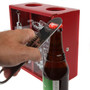 Lily's Home Wine Cork and Beer Cap Holder and Beer Cap Holder Shadow Box with Magnetic Bottle Opener and Corkscrew, Wood and Glass Box Makes the Ideal Gift for the Happy and Hydrated Drinker, Red