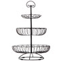 Lily's Home Wire Fruit and Vegetable Holder, 3-Tiered Fruit Basket, Kitchen Accessories - Black