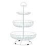 Lily's Home Wire Fruit and Vegetable Holder, 3-Tiered Fruit Basket, Kitchen Accessories - White