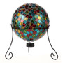 Lily's Home Colorful Mosaic Glass Gazing Ball, Designed with a Stunning Holographic Square Mosaic Pattern to Bring Color and Reflection to Any Home and Garden, (10" Diameter)