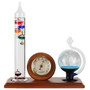 Lily's Home Analog Weather Station, with Galileo Thermometer, Glass Barometer, and Analog Hygrometer, 5 Multi-Colored Spheres (10.5 in x 12 in)