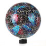 Lily's Home Colorful Mosaic Glass Gazing Ball, Designed with a Stunning Holographic Crackle Mosaic Pattern to Bring Color and Reflection to Any Home and Garden, Purple, Blue and Green (10" Diameter)