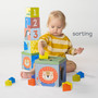 Taf Toys Savannah Sort & Stack for Infants & Toddlers, Perfect for Stacking, Nesting, Sorting, Counting & Learning Colors & Shapes. Educational Toy for 12 Months & up, Includes 5 Boxes & 8 Shapes