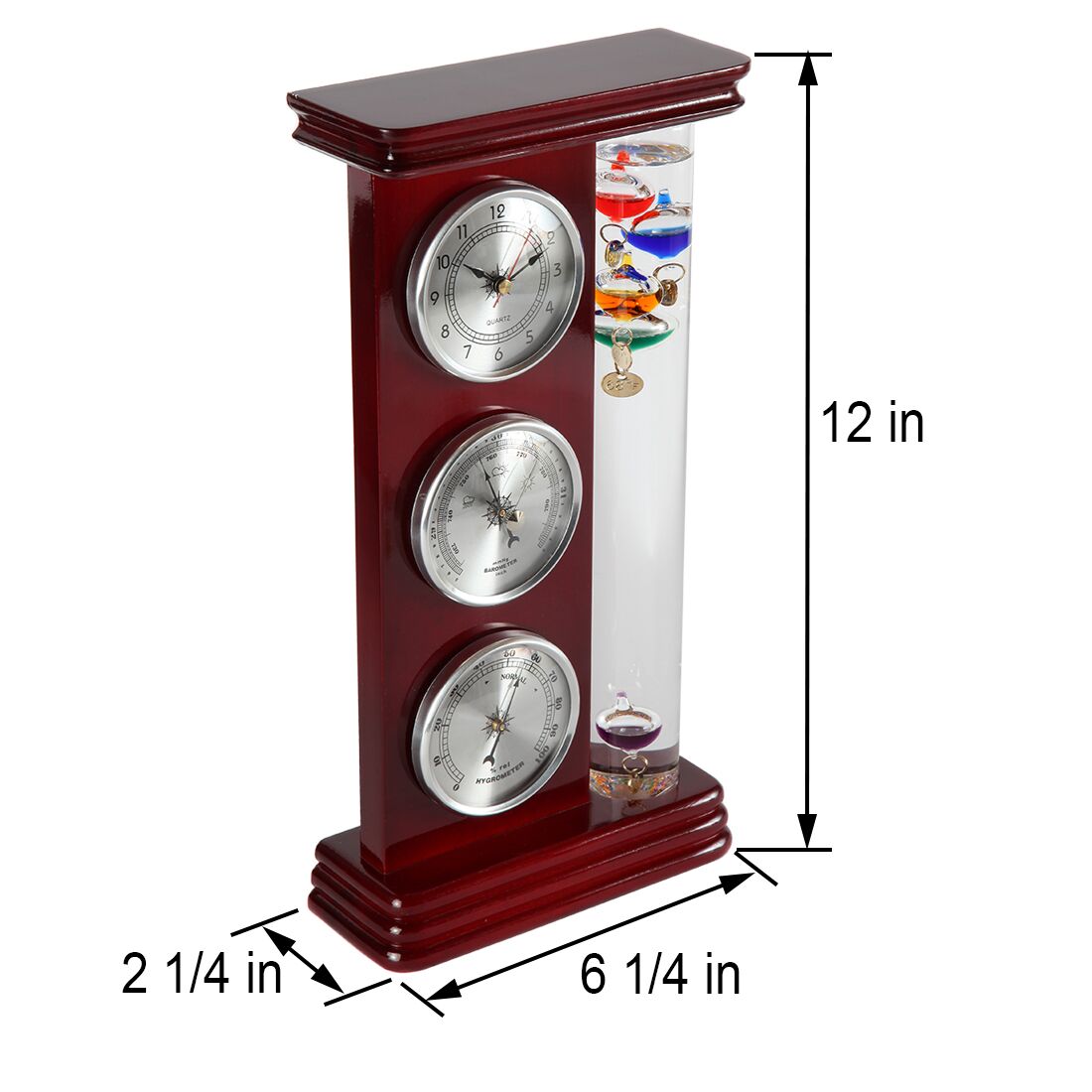 Weather Station with Thermometer, Barometer & Hygrometer 395 x 155 mm -  9178-US °C+°F - Made in Germany