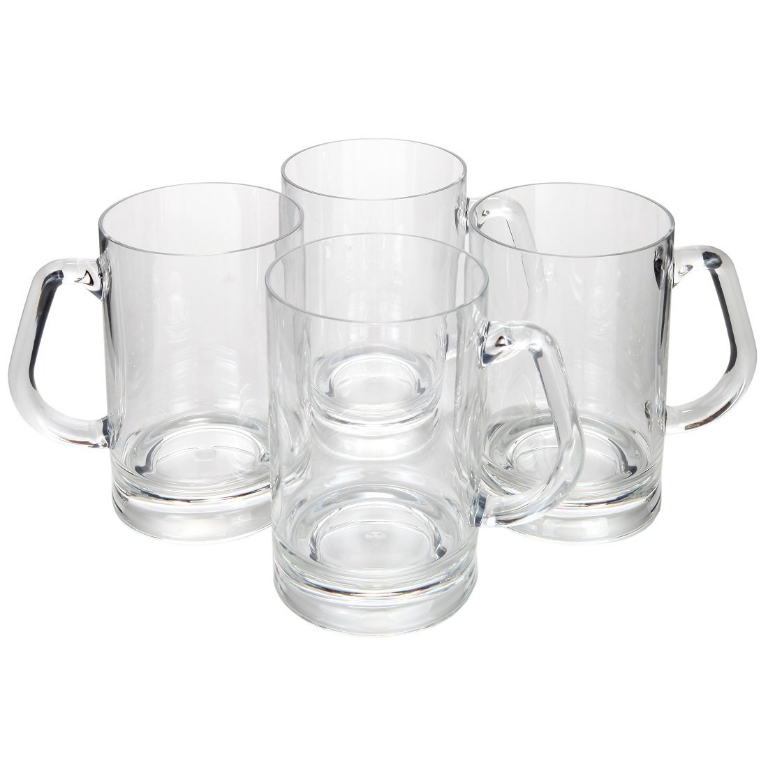 Lily's Home Tritan Acrylic Unbreakable Shatterproof Classic Beer Mug - 16  ounces Outdoor Beer Mugs (Set of