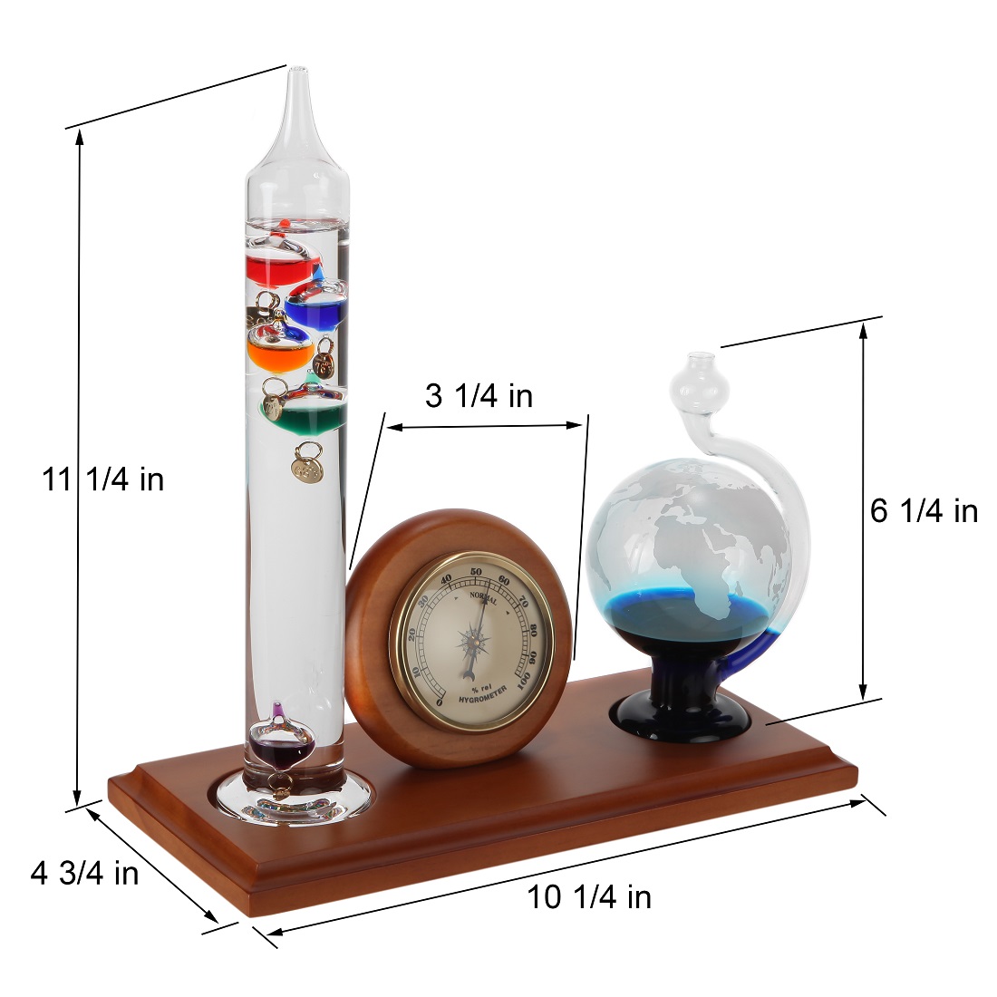 La Crosse 914-4928 11-inch Glass Galileo Indoor Thermometer