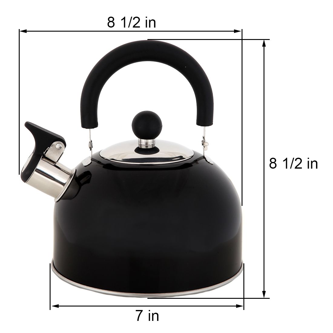 2 QT Vremi Whistling Tea Kettle - Black – R & B Import