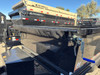 P.J. Trailers 2027 D7 83"X14' Scissor Dump Trailer | Tandem Axle 14K, 6" Channel, 24" Sides, Spreader Gate, Scissor Lift, Tarp Kit, Slide In Ramps