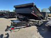 P.J. Trailers 2027 D7 83"X14' Scissor Dump Trailer | Tandem Axle 14K, 6" Channel, 24" Sides, Spreader Gate, Scissor Lift, Tarp Kit, Slide In Ramps
