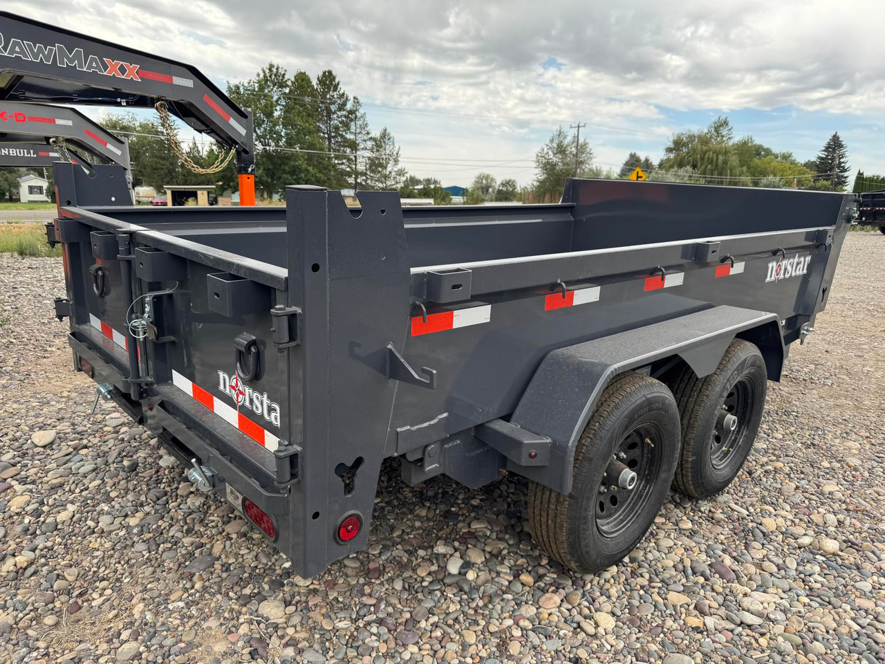 Norstar Trailers 2027 DCB 72"X12' Scissor Dump Trailer | Tandem Axle, 72"X12' DCB TA DUMP, POWER UP DOWN, SCISSOR LIFT, (2) 5.2K AXLES, SLIDE IN RAMPS, TARP KIT,