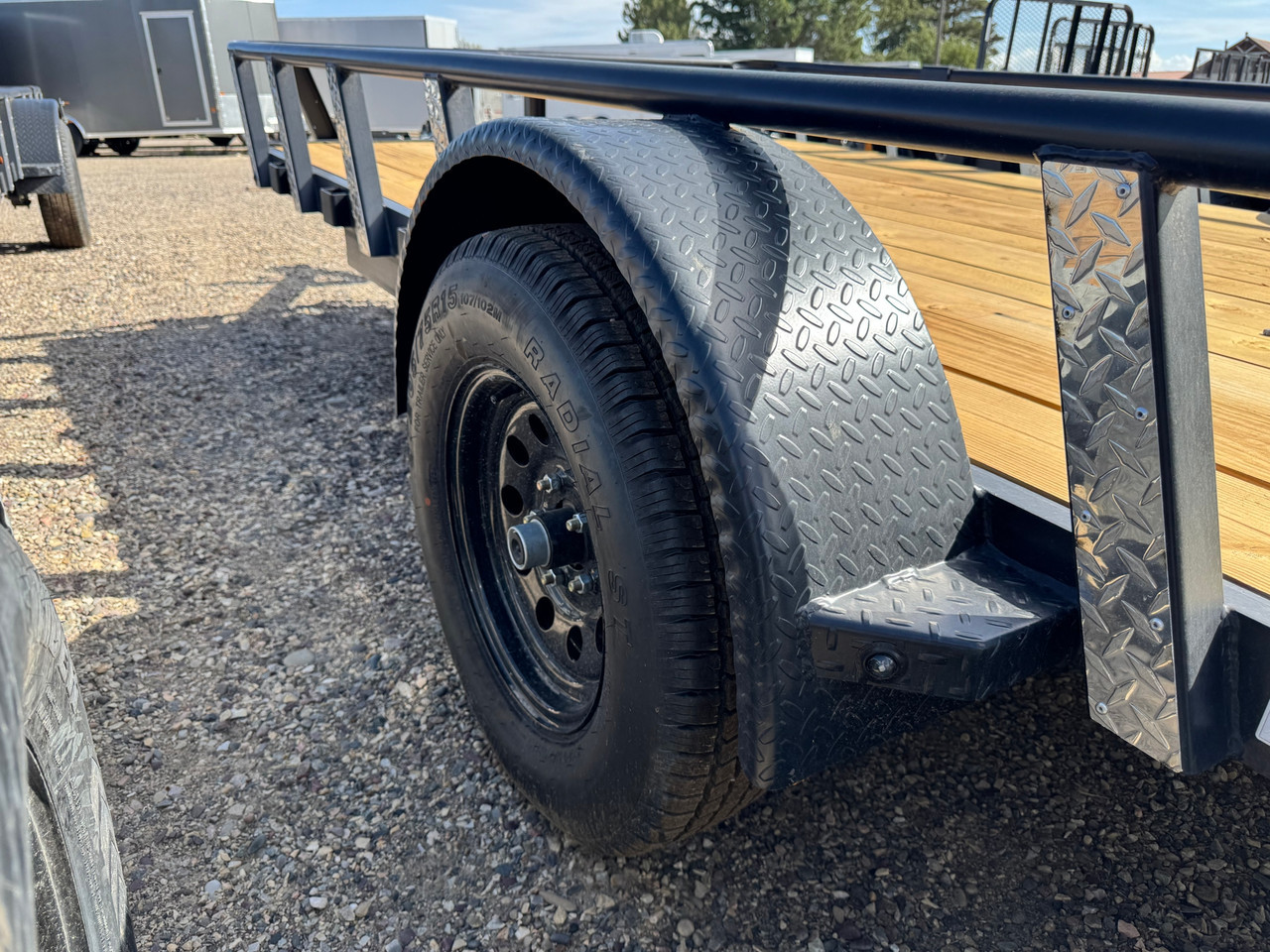 Raw Maxx Trailers 2027 UTX 83"X14' Utility Trailer | Single Axle, 2" ROUND TUBE RAIL, 4' GATE, 8 PLY TIRES