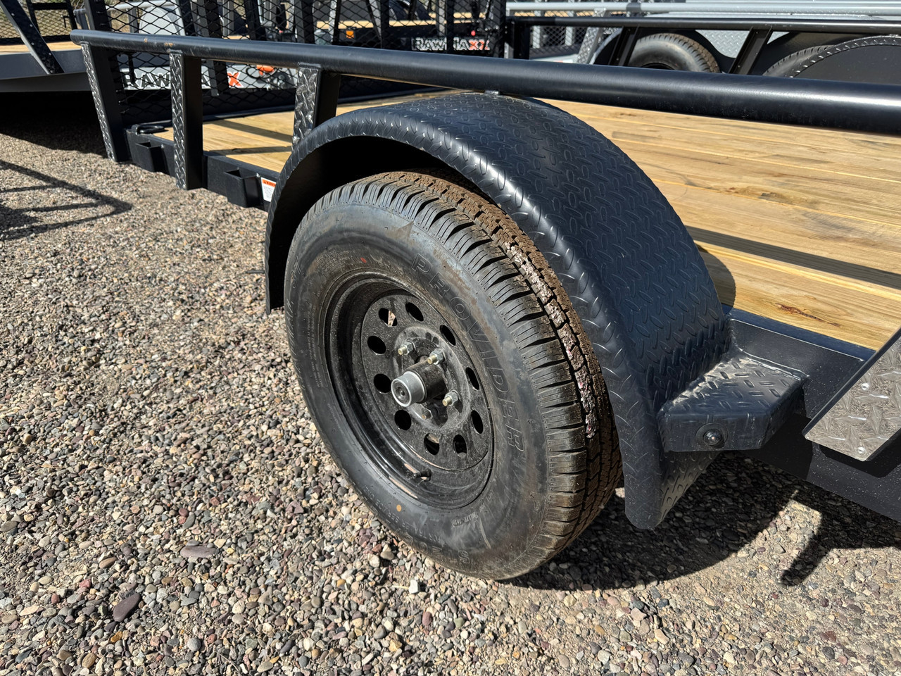 Raw Maxx Trailers 2027 UTX 83"X14' Utility Trailer | Single Axle, 2" ROUND TUBE RAIL, 4' GATE, 8 PLY TIRES