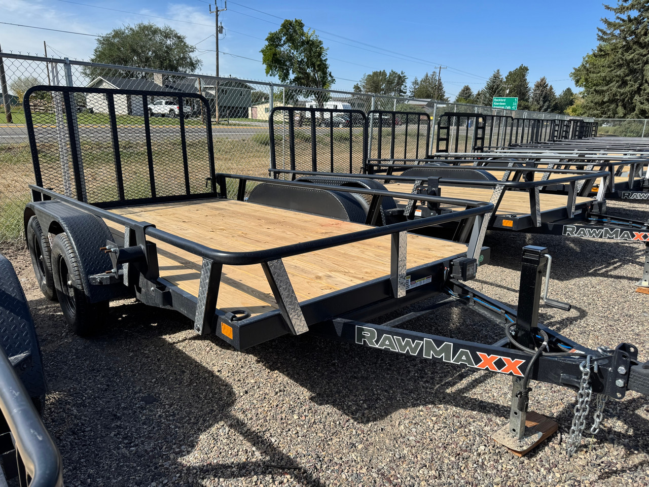 Raw Maxx Trailers 2027 UTX 77"X12' Utility Trailer | Tandem Axle, 2" ROUND TUBE RAIL, 4' GATE, 8 PLY TIRES, 7K