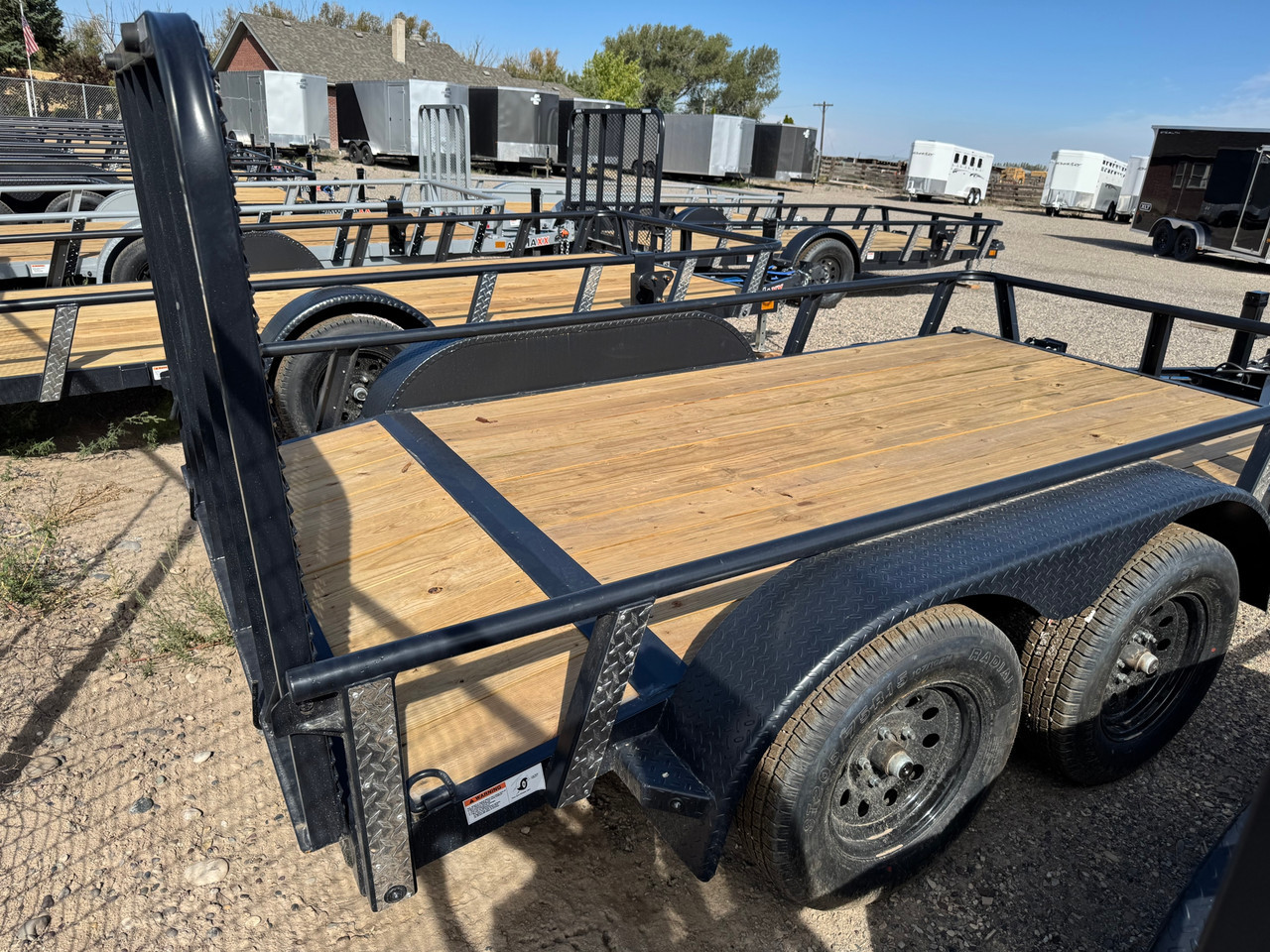 Raw Maxx Trailers 2027 UTX 77"X12' Utility Trailer | Tandem Axle, 2" ROUND TUBE RAIL, DOVE/4' GATE, 8 PLY TIRES, 7K