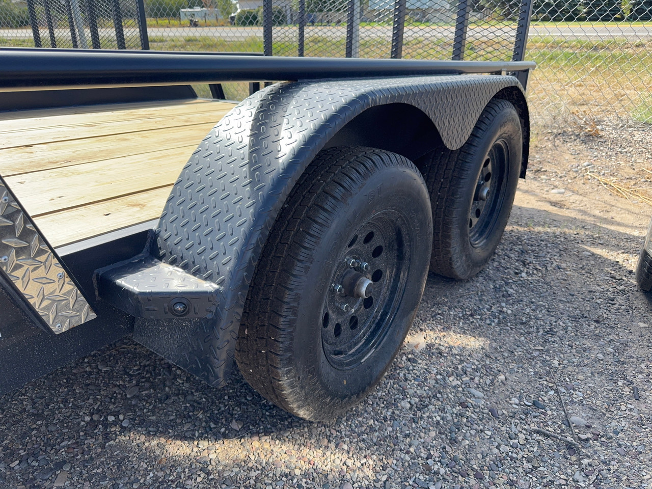 Raw Maxx Trailers 2027 UTX 77"X12' Utility Trailer | Tandem Axle, 2" ROUND TUBE RAIL, DOVE/4' GATE, 8 PLY TIRES, 7K