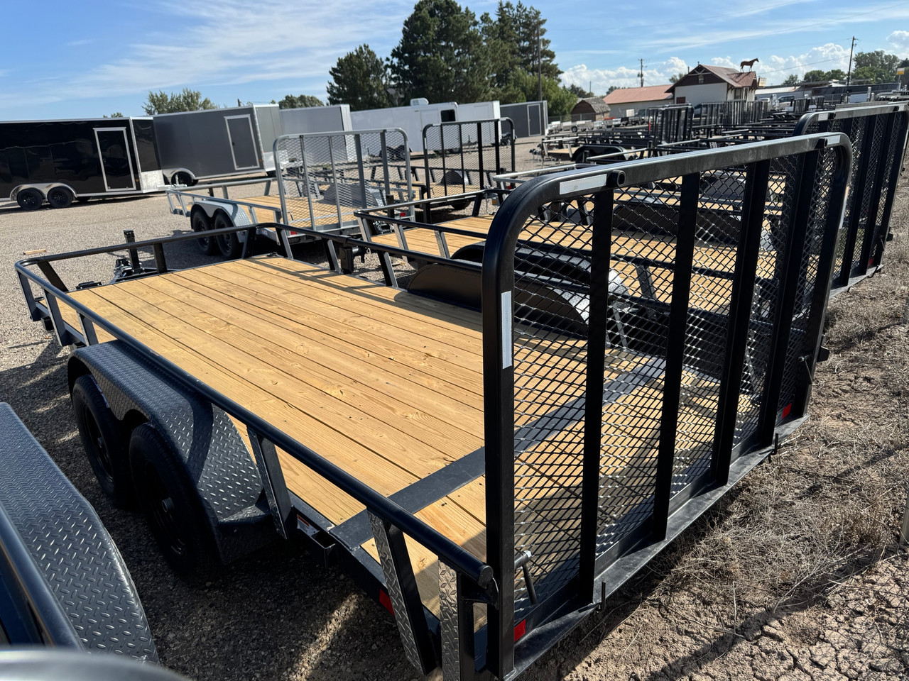 Raw Maxx Trailers 2027 UTX 83"X16' Utility Trailer | Tandem Axle, 2" ROUND TUBE RAIL, 4' GATE WITH DOVETAIL, 8 PLY TIRES 7K